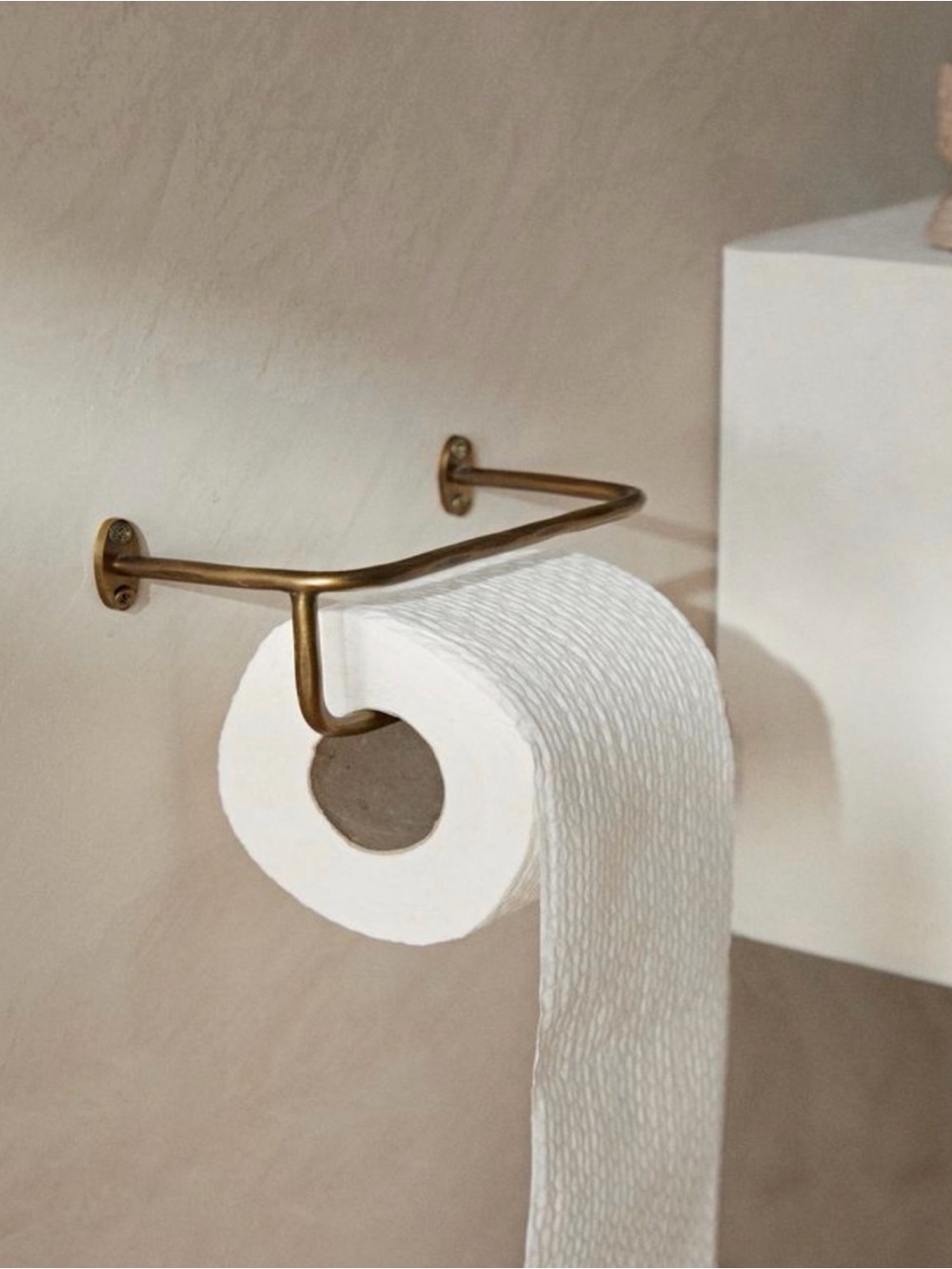 Zara Modern Brass Wall-Mounted Toilet Paper Holder - Antique Brass